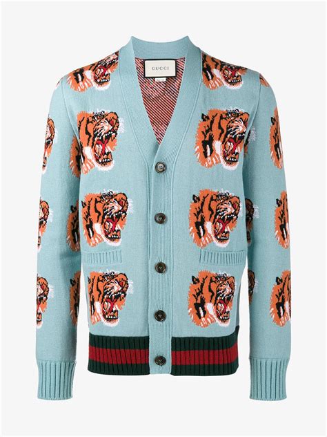 gucci tiger wool cardigan|gucci cardigan outfit.